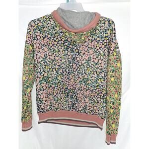 Conditions Apply Hoodie Womens Medium Floral Multicolor Pullover Sweatshirt